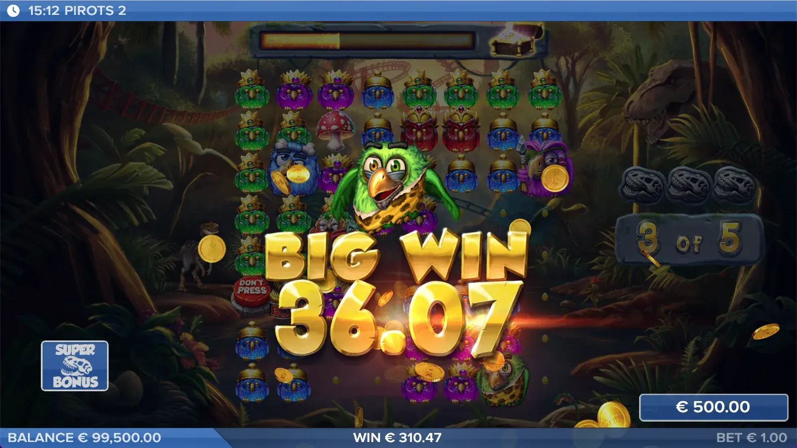 Schermata Big Win di Pirots 2
