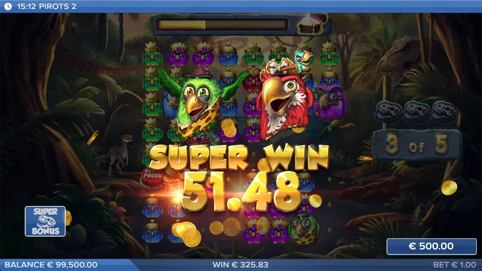 Schermata Super Win di Pirots 2