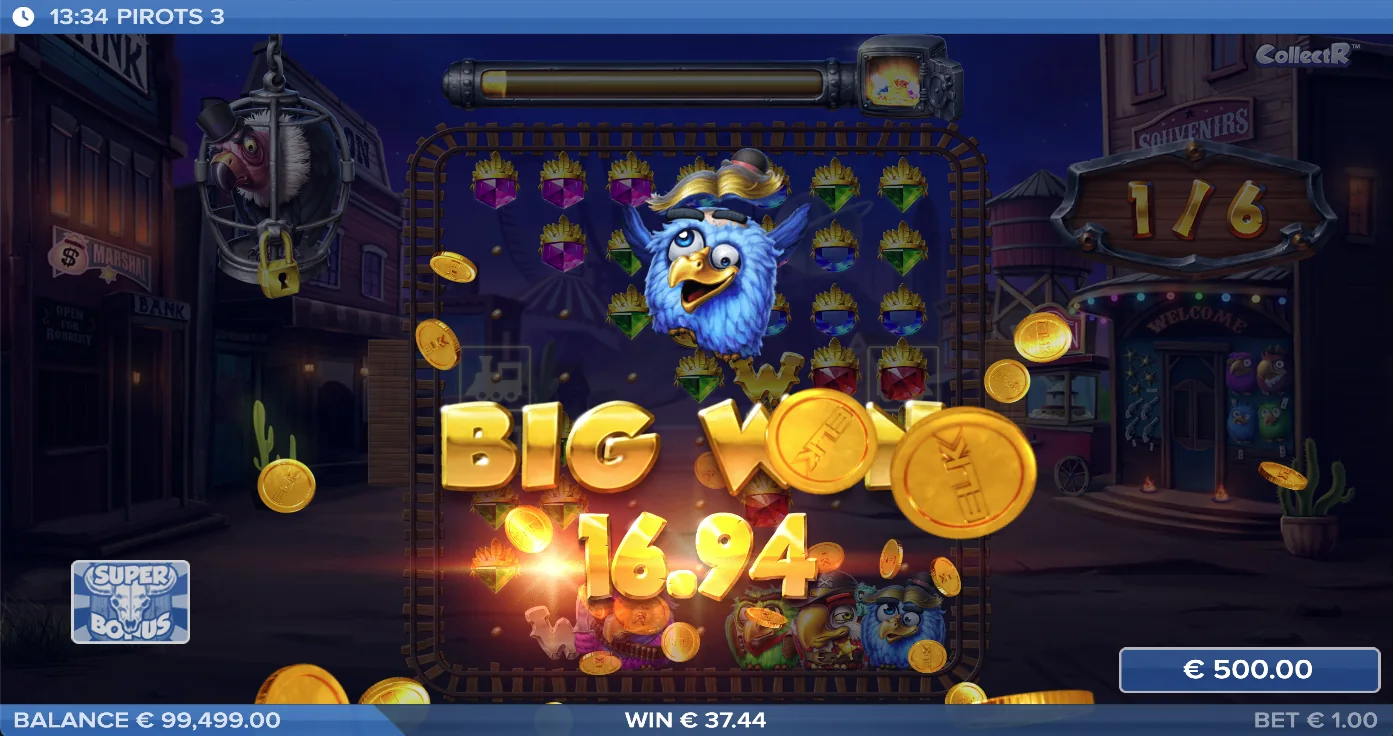 Schermata Big Win di Pirots 3