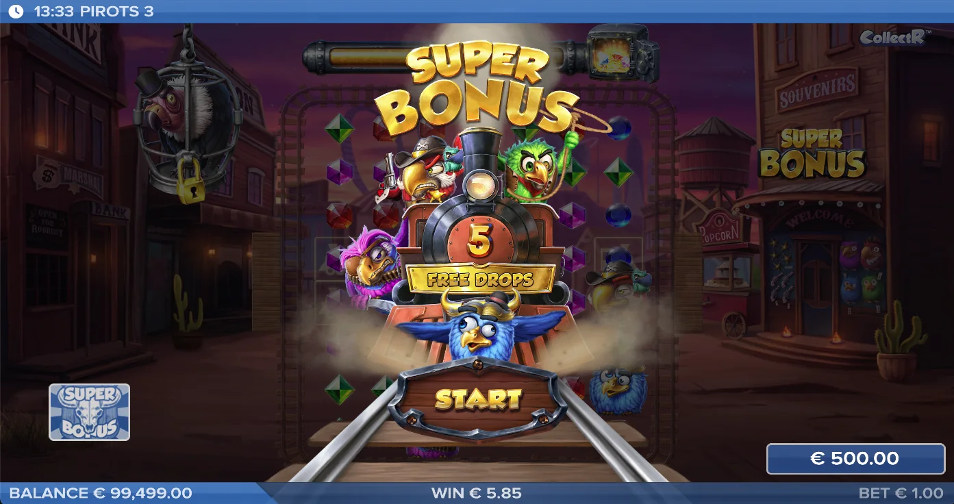 Il gioco bonus di Pirots 3 sulla griglia espansa