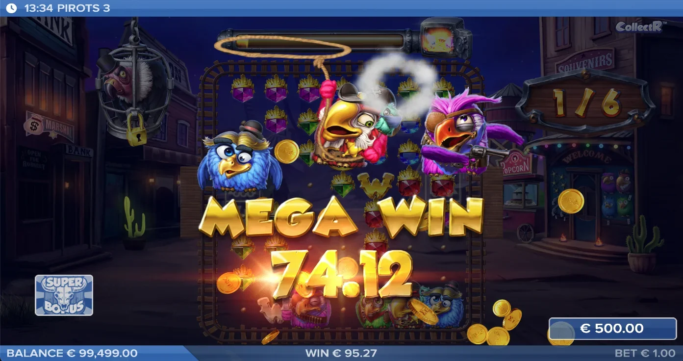 Schermata Mega Win di Pirots 3