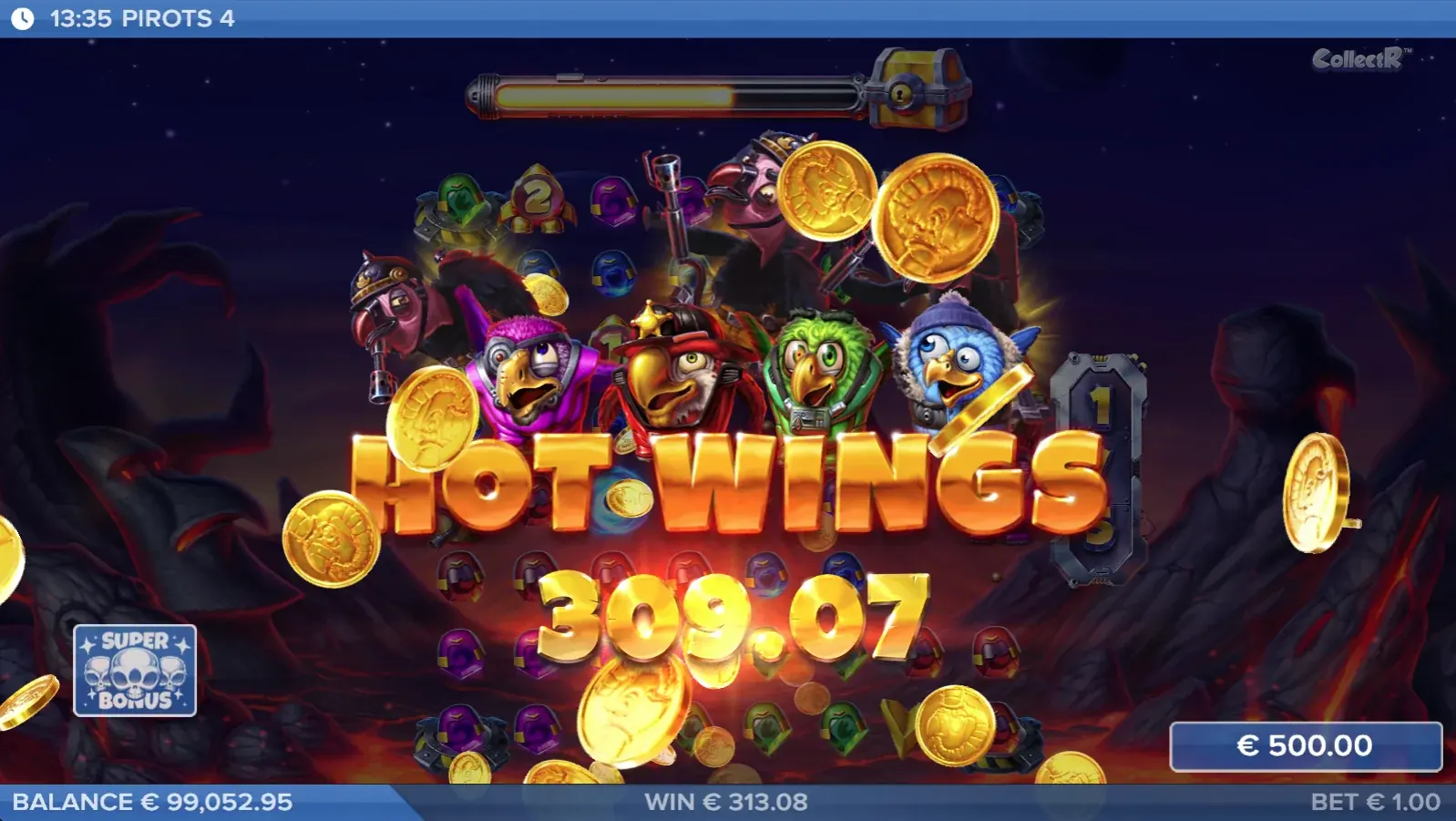 Schermata Hot Wings Win nel mondo Inferno di Pirots 4