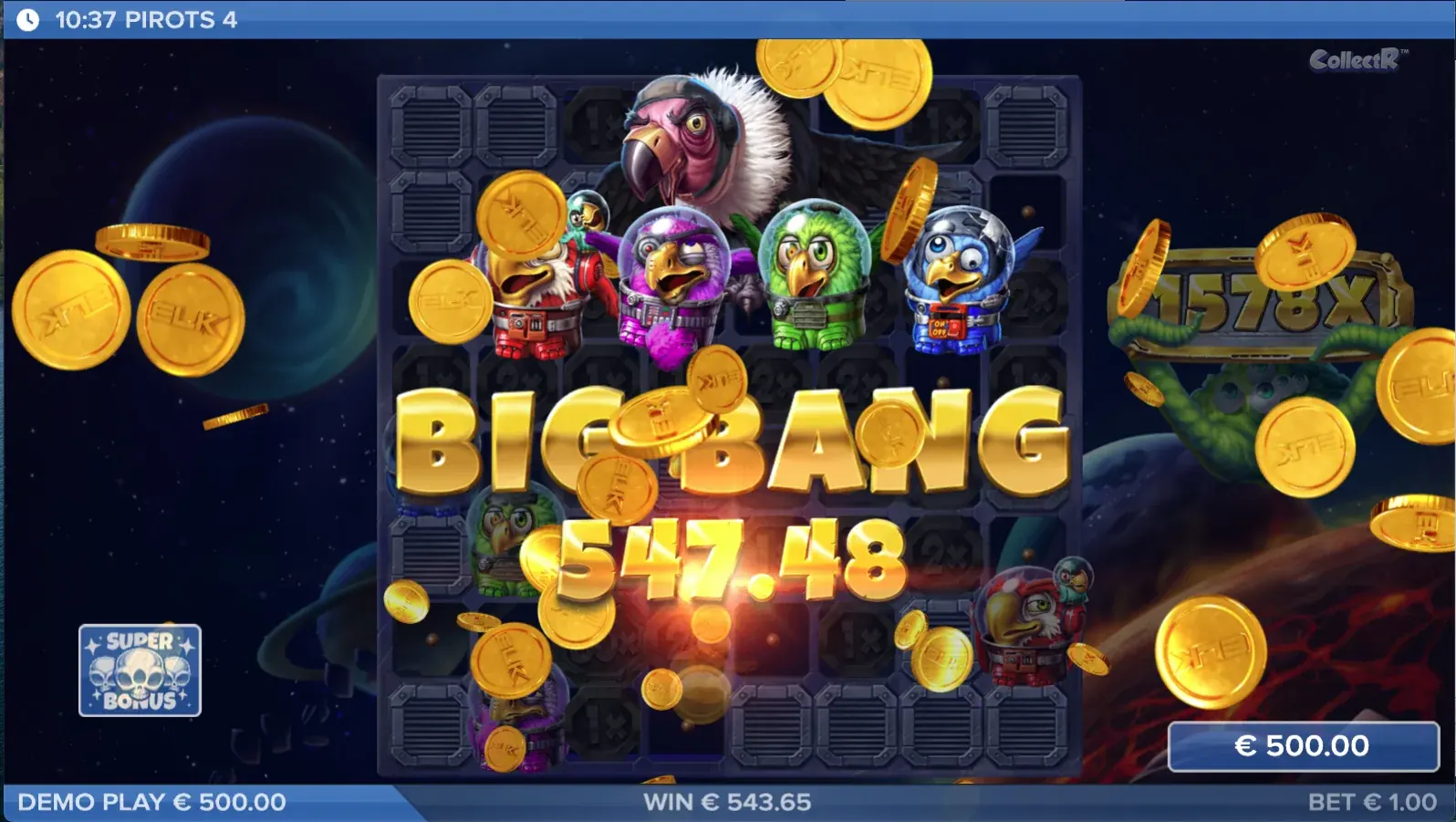 Schermata Big Bang Win di Pirots 4