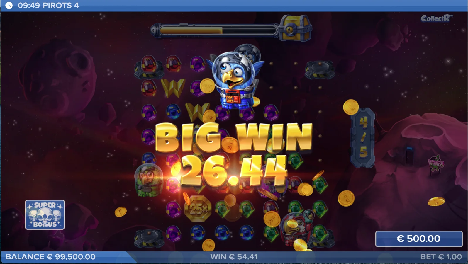 Schermata Big Win di Pirots 4