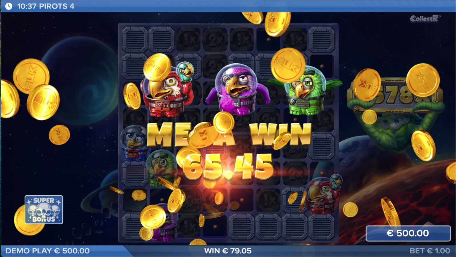 Schermata Mega Win di Pirots 4