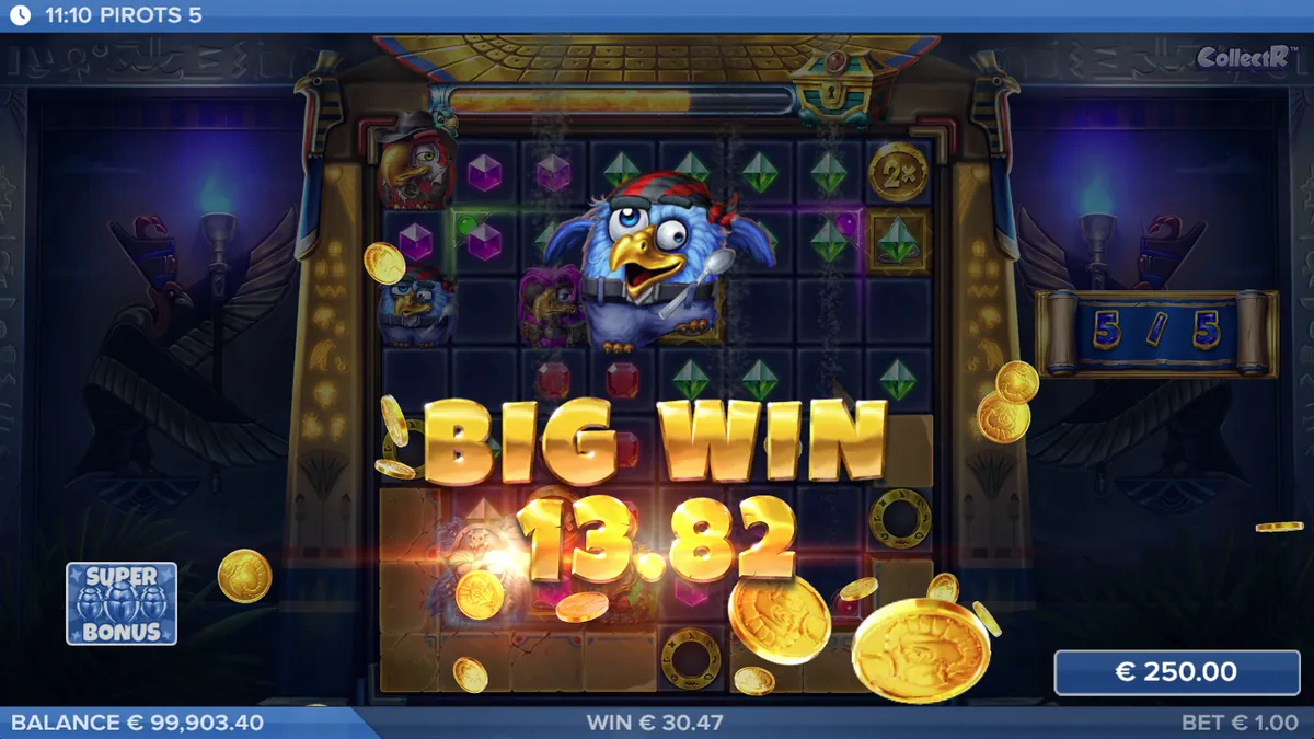 Schermata Big Win di Pirots 5