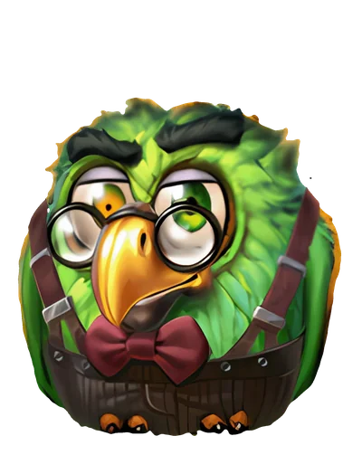 Aaron, il pappagallo verde di Pirots 5