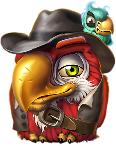 Capitan Redfeather, il pappagallo rosso di Pirots 5
