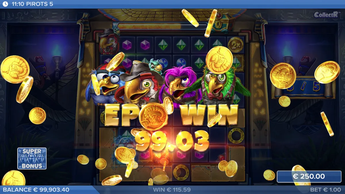 Schermata Epic Win di Pirots 5
