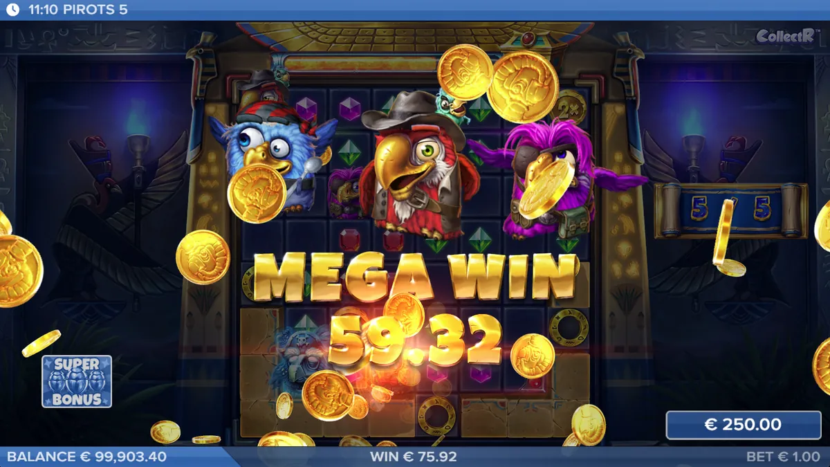 Schermata Mega Win di Pirots 5