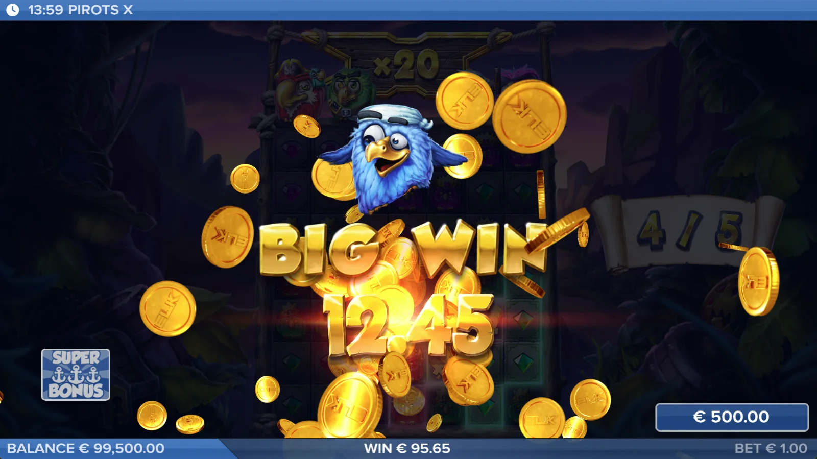 Schermata Big Win di Pirots X