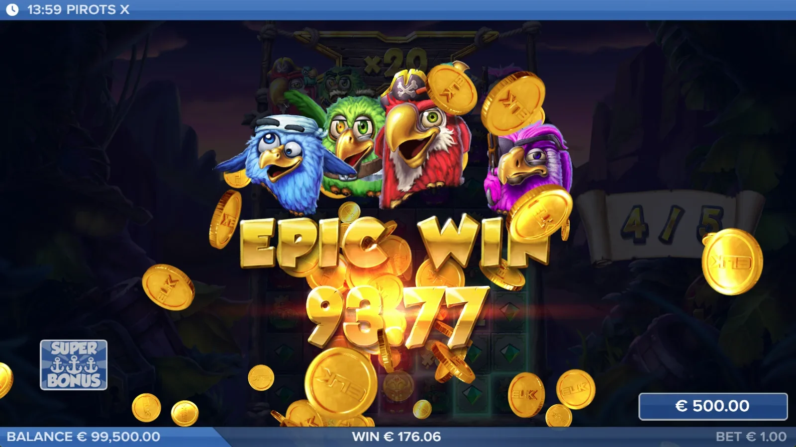 Schermata Epic Win di Pirots X
